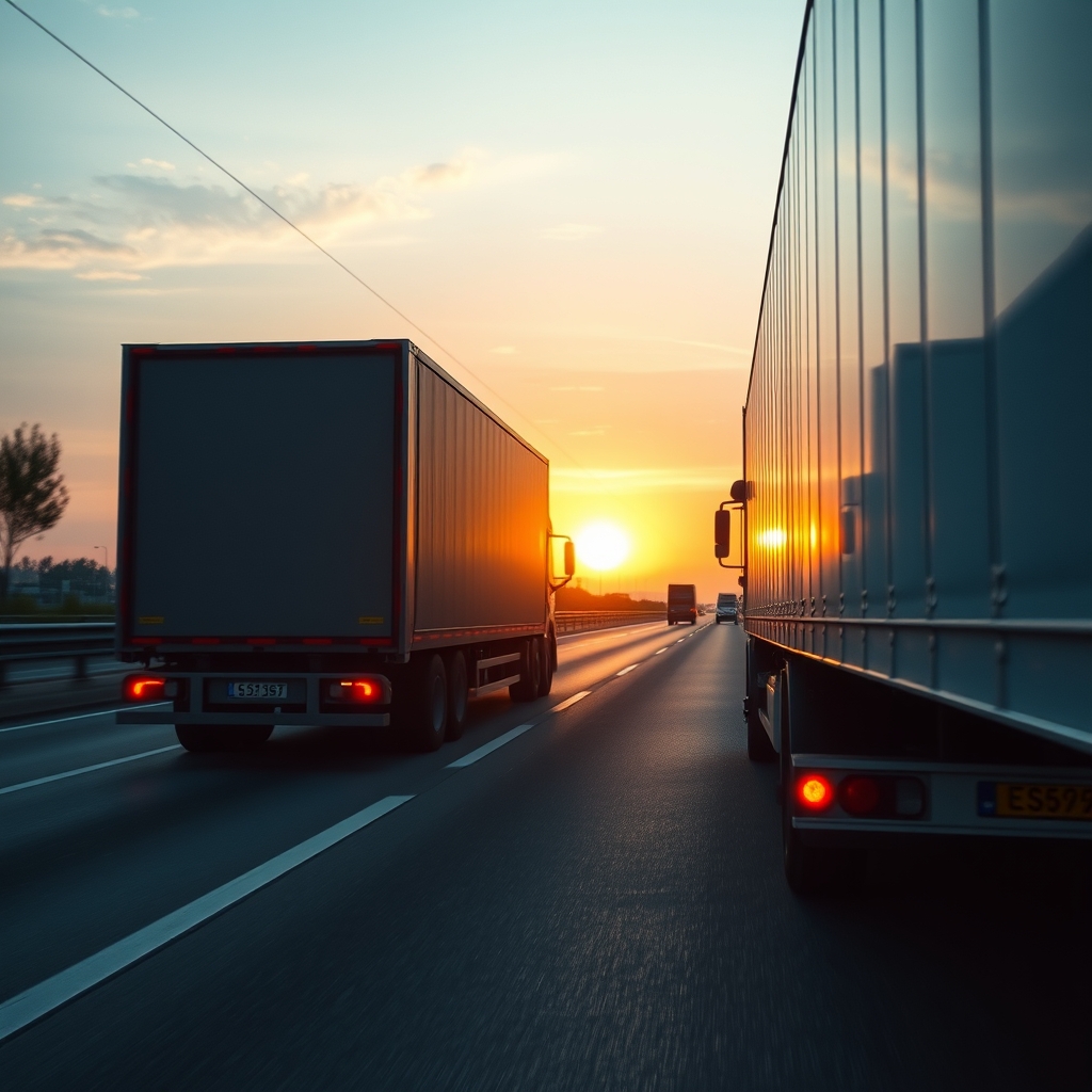 Autonomous trucks on highway